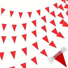 Red Garlands Shein Red Triangle Pennant Banner 386 Inch Plastic Flower Garland