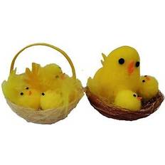Yellow Easter Decorations Shop4allsorts 2 Mini Chicks In Nest Easter Bonnet Basket Easter Decoration