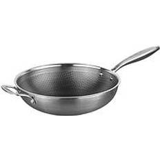 Hairy Bikers Hairy Bikers 30cm Non Stick Hexguard Coating Stainless Steel Wok Pan