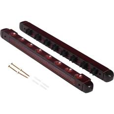 Table Sports Tlily Pool Cue Holder Wooden Snooker Wall with Clips for 8 Holders Wine Red