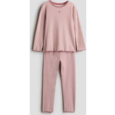 Rosa Pyjamasar H&M Ribbad Bomullspyjamas - Rosa