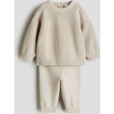 Bruna Övriga sets H&M Baby 2-delat Stickat Set - Ljusbeige