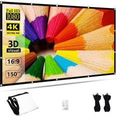 Shein 150 Inch Towond 16:9 HD 4K Foldable Anti-Crease Portable Proje