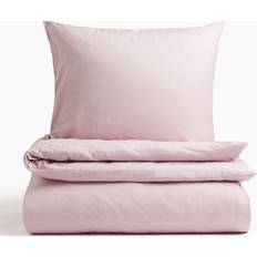 H&M Enkelt Påslakanset I Bomull 150x200 50x60 Ljus Dimrosa Påslakan