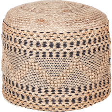 Sitzpuffs Beliani Hocker Pouf Beige Schwarz 50 x 50 x 38 cm Sitzpuff