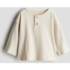 H&M T-shirts Børnetøj H&M Ribbet Bedstefartop - Beige