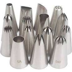 Icing Bags & Nozzles Shein 15 Pcs Medium Seamless Stainless Steel Piping Nozzles Set Nozzle