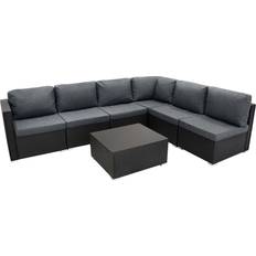 Garden & Outdoor Furniture Jardí 7 Piece Furniture Serafina Black Outdoor Lounge Set