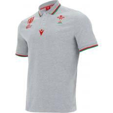 Macron Wales RWC 2023 Cotton Polo Shirt - Grey