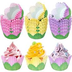Shein 300 Pcs Flower Liners Spring Summer Pink Purple Yellow Cupcake Case
