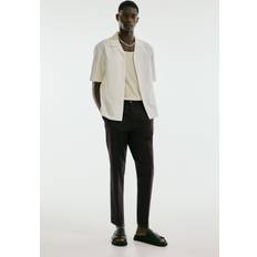 H&M Herre Bukser H&M Cropped Bukser I Bomuld Regular Fit - Brun