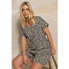 Leopard Jumpsuits & Overalls Yours Curve Women's Plus Size Cotton Keyhole Playsuit