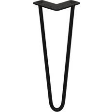 Table Legs MonsterShop 4 x Hairpin Legs Set Furniture Desk 14 in 2 Prong 12 mm Black Table Leg