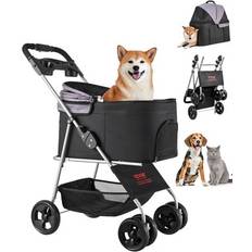 VEVOR Foldable Pet Stroller 4 Wheels