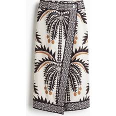Recycled Materials Skirts H&M Printed Wrap Skirt - Beige