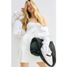 H&M Ribbet Tubekjole - Hvid