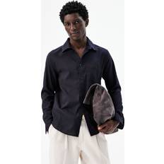 H&M Hemd Aus Leinenmix In Regular Fit - Blau