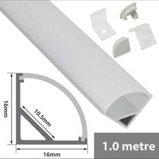 Lyyt Aluminiumskena för LED-strips Vinklad 90° 1 m Ljuslist