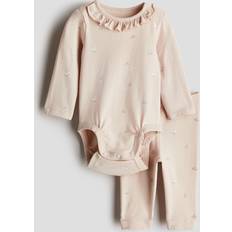 H&M Beige 2-Piece Cotton Jersey Set - Beige