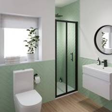 Luxura Bifold Shower Door 760mm 6mm Black