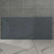 Showers Aquariss Anthracite Rectangular Shower Tray Slate 1800x800mm with Waste