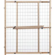 17 Stories Extra Wide Wire Mesh Wooden Baby Gate 29.5 in 50 in
