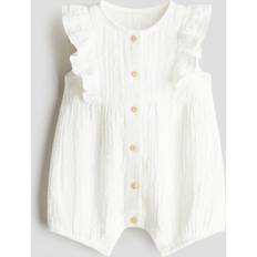 Vita Playsuits Barnkläder H&M Romper I Bomullsmuslin - Vit