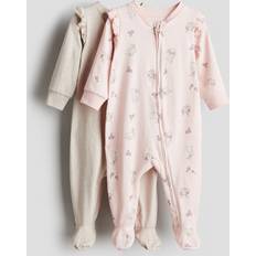 H&M Baby Zip-Up Sleepsuits - Pink