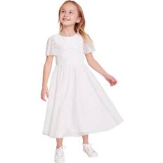 Beige Dresses Monsoon Kids' Sunray Beaded Dress - Ivory