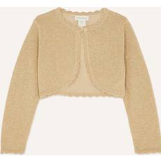 Gold Cardigans Children's Clothing Monsoon Baby Niamh Metallic Scallop Cardigan - Gold