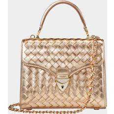 Aspinal of London Midi Woven Crossbody Bag - Champagne