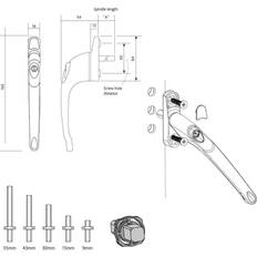 Window Handles Era Universal Window Handle Inline Espag Handle Multi-Spindle White