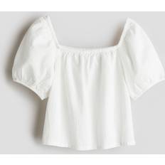 Blouses & Tunics Children's Clothing H&M Girls Cotton Seersucker Blouse - White