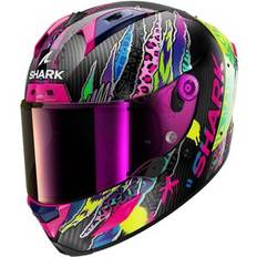 Shark Motorcycle Helmets Shark Aeron Fawn Carbon Helmet - Carbon Purple/Yellow