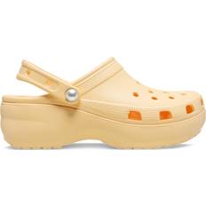 Gold - Women Clogs Crocs Classic Platform Pearl Holzschuhe - Orange