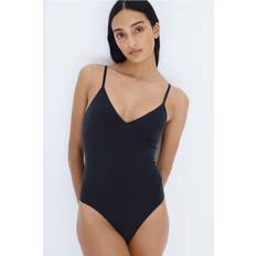 H&M Nahtloser Tangabody Mit Wattierten Cups - Schwarz