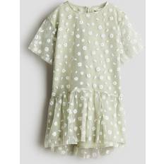 Green Dresses H&M Embroidered Detail Dress - Green