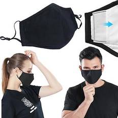 Washable Face Masks The Leonardo Collection Cotton Face Mask Washable With 2.5 Filter - Pocket Black