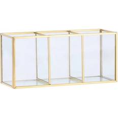 Makeup Cases Sodial Transparent Glassmakeup Brush Storage Box - Gold