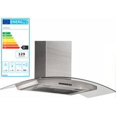 70cm - Silver - Wall Mounted Extractor Fans Air Force F39 90 700 x TSL Gibli Wandhaube Dunstabzugshaube Edelstahl Glas 90 cm 70cm, Silver, Stainless Steel