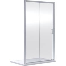 Silver Shower Door Nuie Chrome Single Sliding Shower Door 160cm Silver 196.2 x 4.5 x 97cm