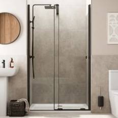Diamond Frameless Sliding Shower Door 1400mm 8mm Black