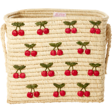 Rice Raffia with Handle 30x30 cm Cherry Basket 30cm