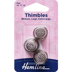 Thimbles Hemline Metal Economy Thimble Sizes 16/17/18 Pack of 3