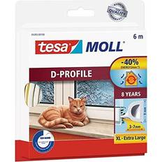 Tätningslister TESA D-Profil Tätning Självhäftande Gummitråd 6m x 9mm White Vitt