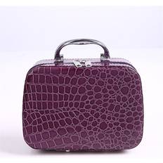 Orange Cosmetic Bags Greenzech Stone Crocodile Large Capacity Portable Cosmetic Bag - Purple