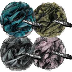Bath Sponges AmazerBath Charcoal Loofah Sponge Set of 4