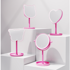 Purple Makeup Mirrors Soul Creat LED Desktop Small Heart Makeup - Purple