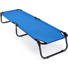 Camping Beds Gymax Folding Camping Bed Outdoor Military Cot Sleeping Blue