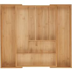 Brown Cutlery Trays Relaxdays 6 x 34-56 x 50 cm Extendable Drawer Organiser Cutlery Tray
